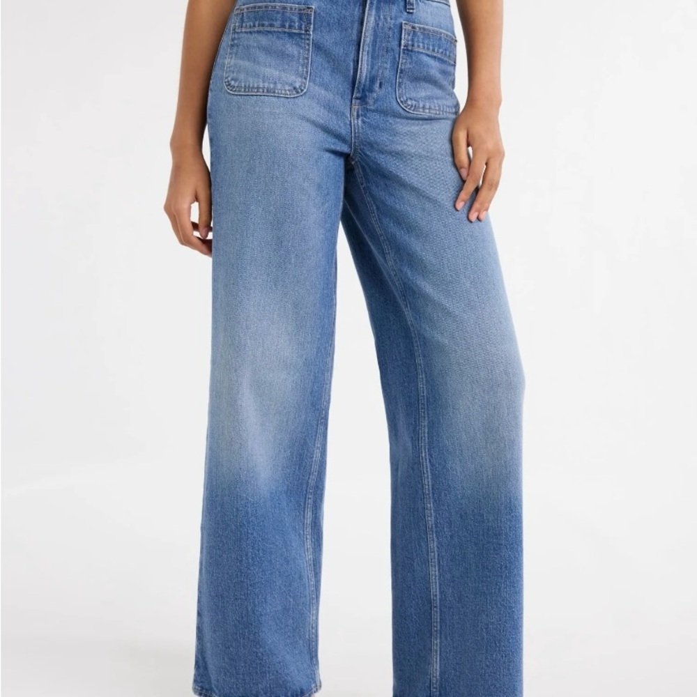 FREE ASSEMBLY WALMART  Women's Wide Leg Jeans 14 SHORT